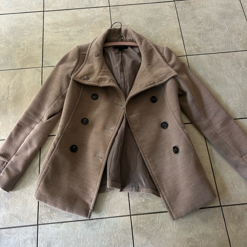 Women's Tan Double-Breasted Jacket